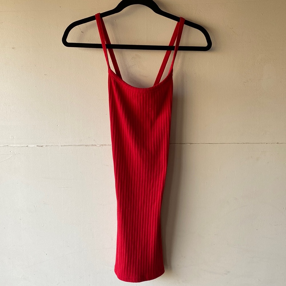 Red Open Cross Back Mini Dress